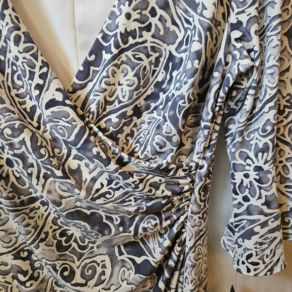 Chaps *Rare* Luxury Floral Ruched Midi Dress - Picture 7 of 8